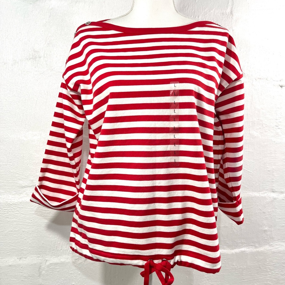 ANNE KLEIN STRIPPED SWEATSHIRT NEW WITH TAG (967)
